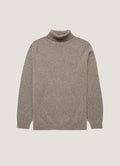 Men's Lambswool Roll Neck in Bark