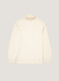 Men's Lambswool Roll Neck in Ecru