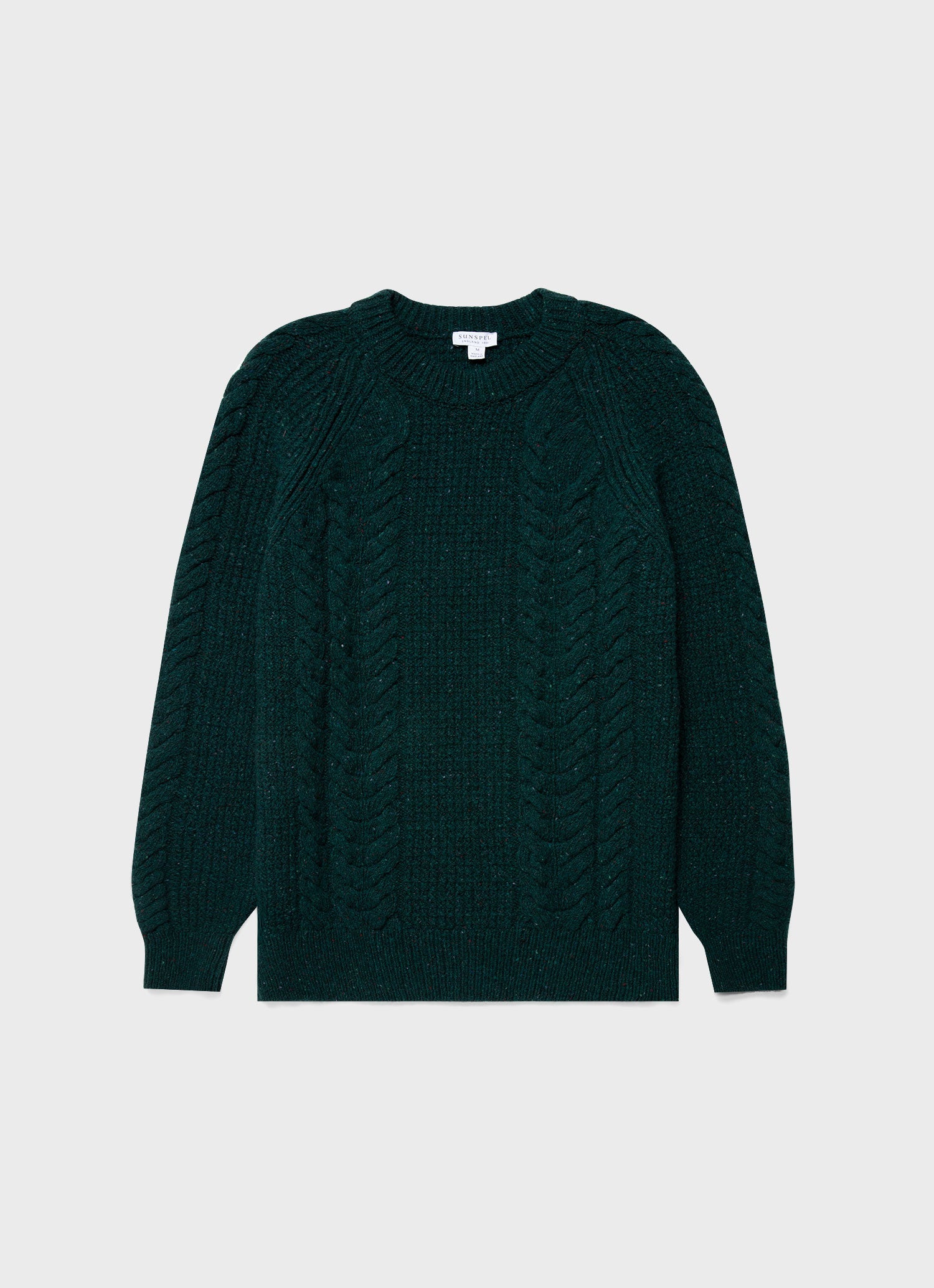 Men's Textured Donegal Jumper in Dark Green Donegal