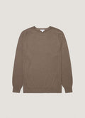 Men's Sea Island Cashmere Crew Neck Jumper in Bark
