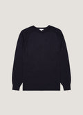 Men's Sea Island Cashmere Crew Neck Jumper in Midnight Navy