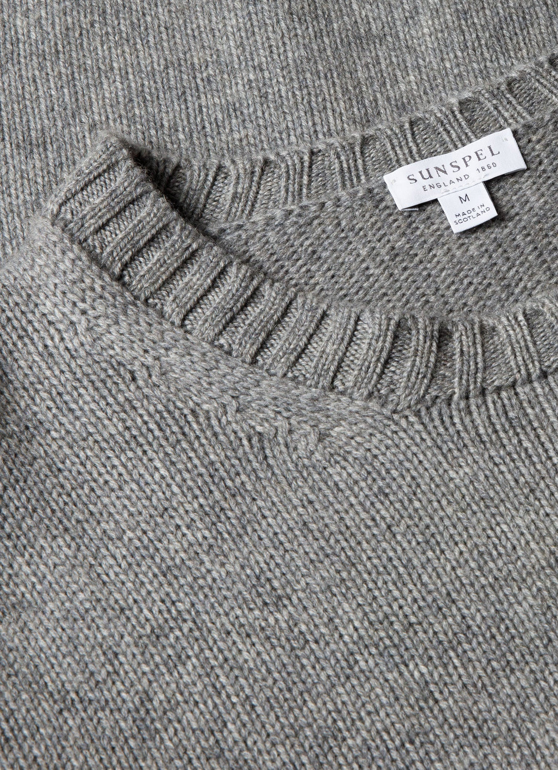Men's Roxburgh Cashmere Jumper in Mid Grey Melange