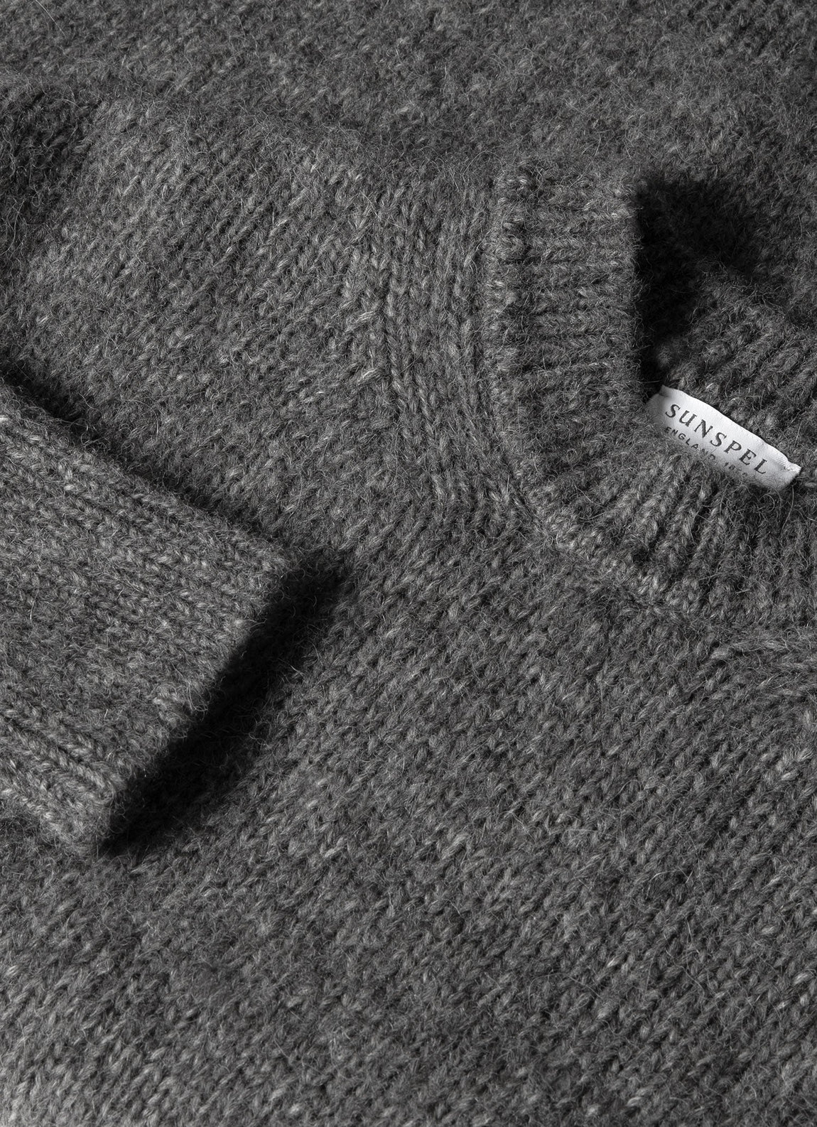 Men's Alpaca Wool Jumper in Charcoal Melange