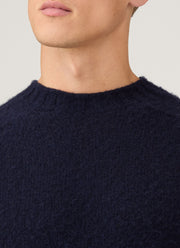 Men's Shetland Crew Neck Jumper in Navy
