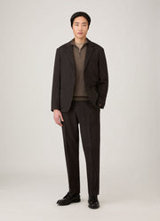 Men's Sea Island Cashmere Half Zip in Bark