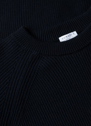 Men's Ribbed Jumper in Navy