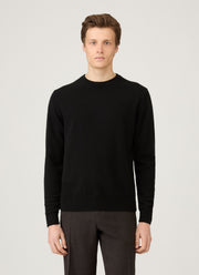 Men's Cashmere Crew Neck Jumper in Black