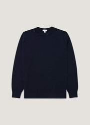 Men's Cashmere Crew Neck Jumper in Navy
