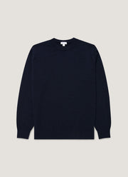 Men's Cashmere Crew Neck Jumper in Navy