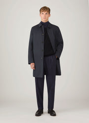 Men's Lambswool Vest in Dark Navy Mouline