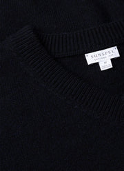Men's Lambswool Vest in Dark Navy Mouline