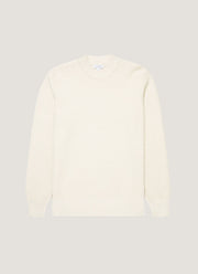 Men's Cotton Crew Neck Jumper in Ecru