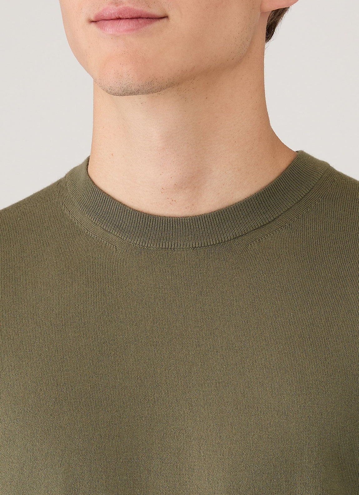 Men's Lightweight Cotton Jumper in Khaki