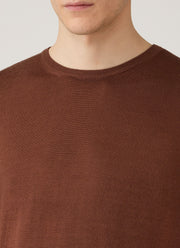 Men's Extra-Fine Merino Jumper in Chestnut