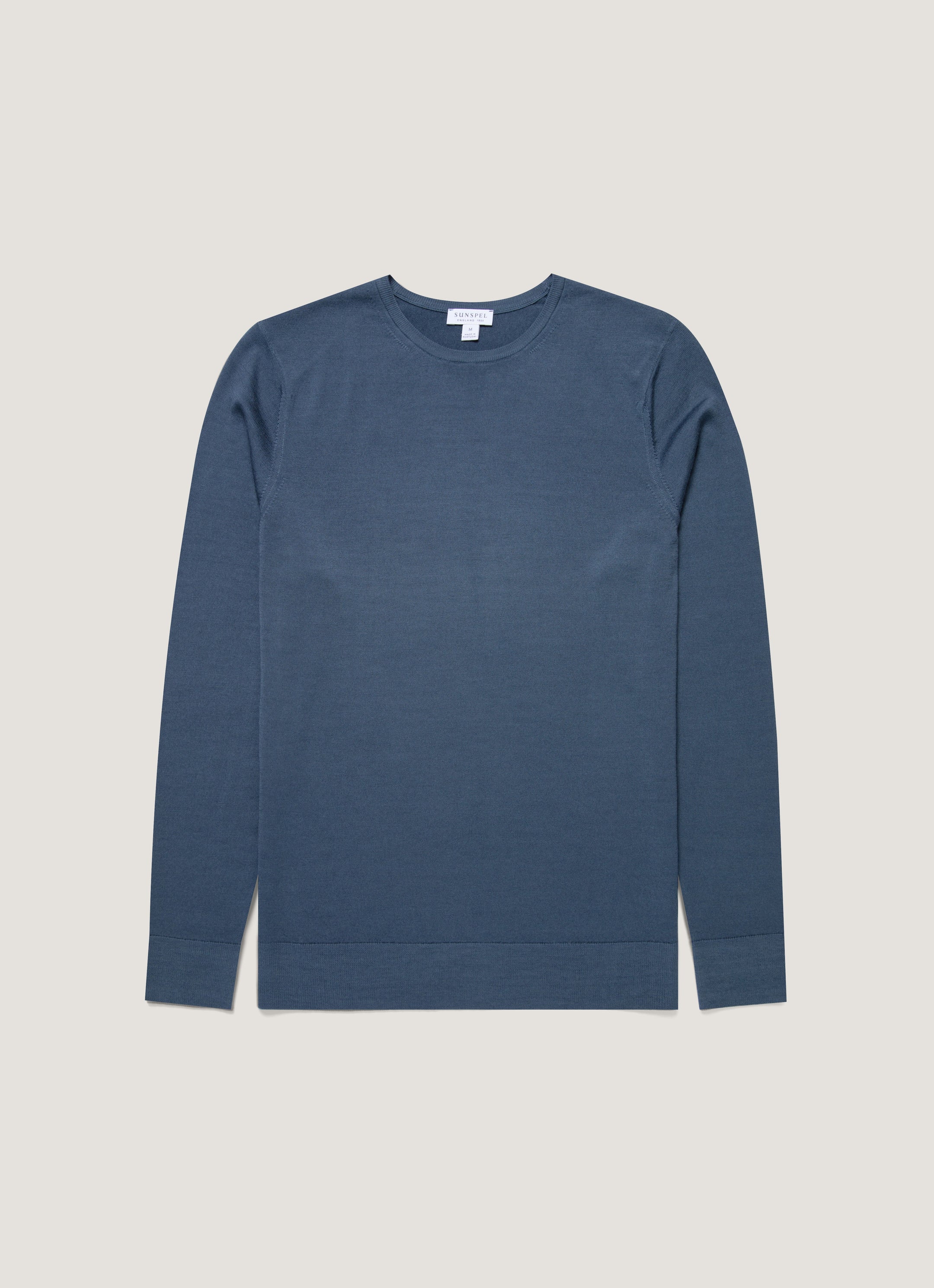 Men's Extra-Fine Merino Jumper in Slate Blue