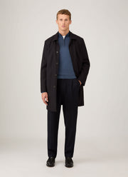 Men's Extra-Fine Merino Half Zip Jumper in Slate Blue