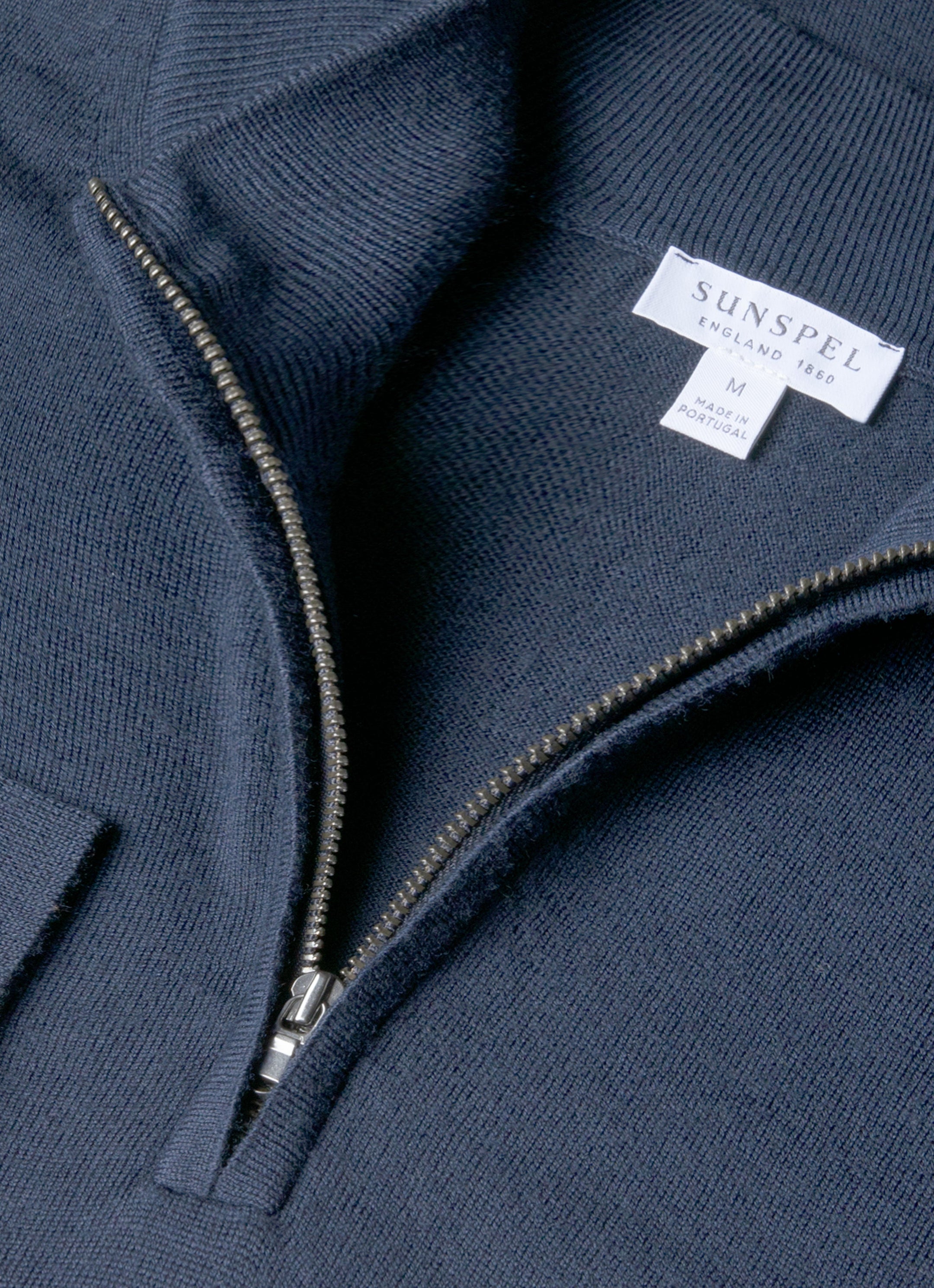 Men's Extra-Fine Merino Half Zip Jumper in Slate Blue