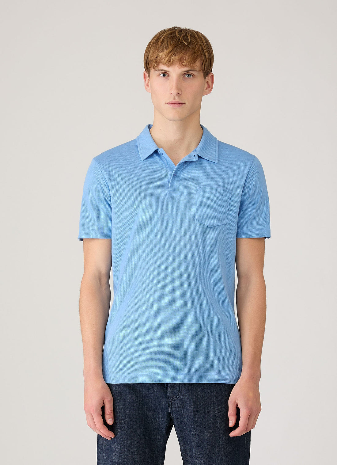 Men's Riviera Polo Shirt in Azure Blue