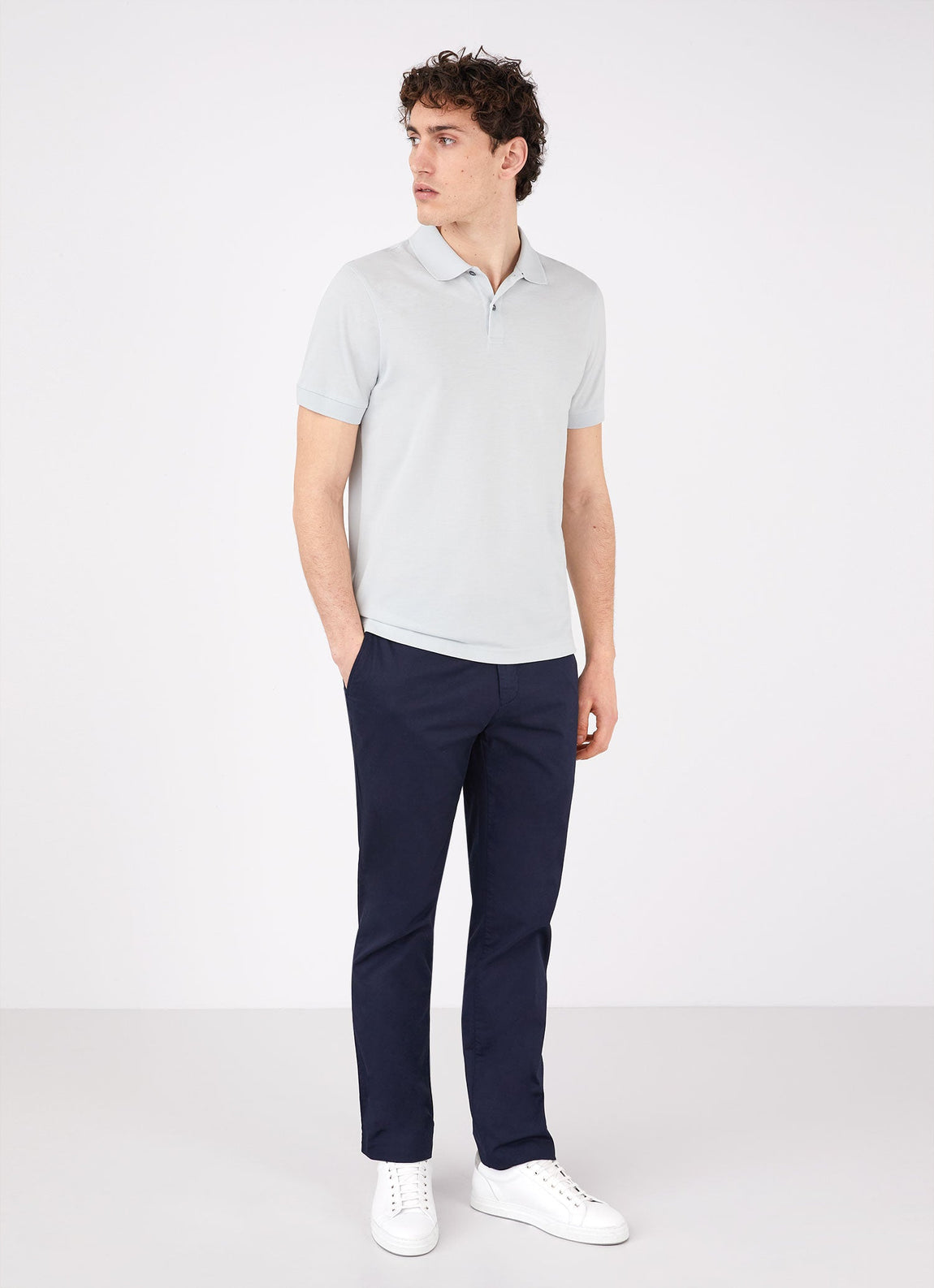 Men's Piqué Polo Shirt in Winter Sky