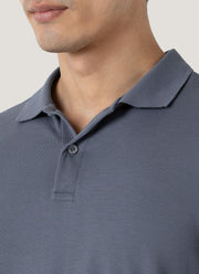 Men's Piqué Polo Shirt in Slate Blue