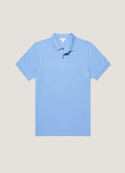 Men's Piqué Polo Shirt in Azure Blue