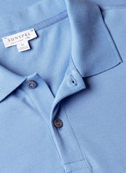 Men's Piqué Polo Shirt in Azure Blue