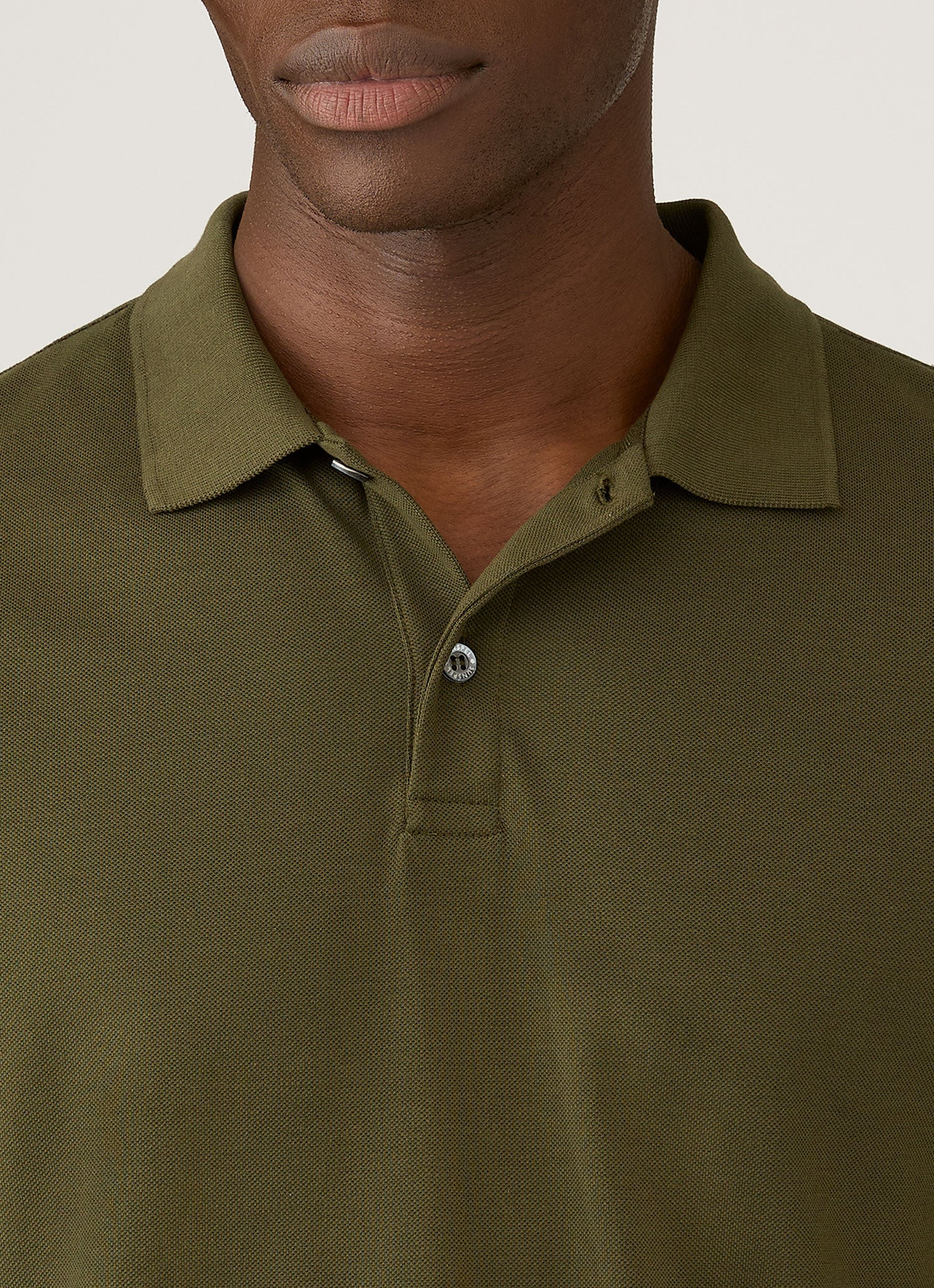 Men's Piqué Polo Shirt in Deep Olive
