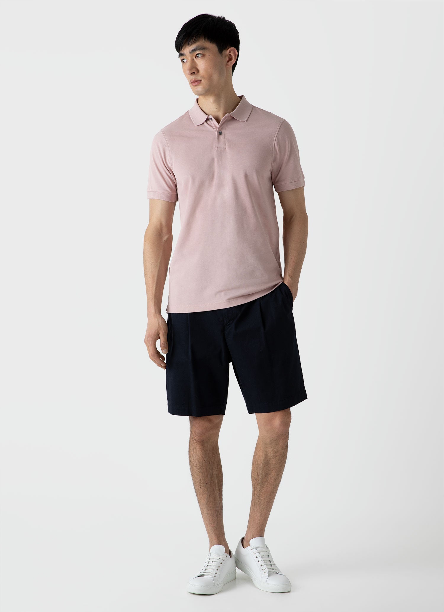 Men's Piqué Polo Shirt in Shell Pink