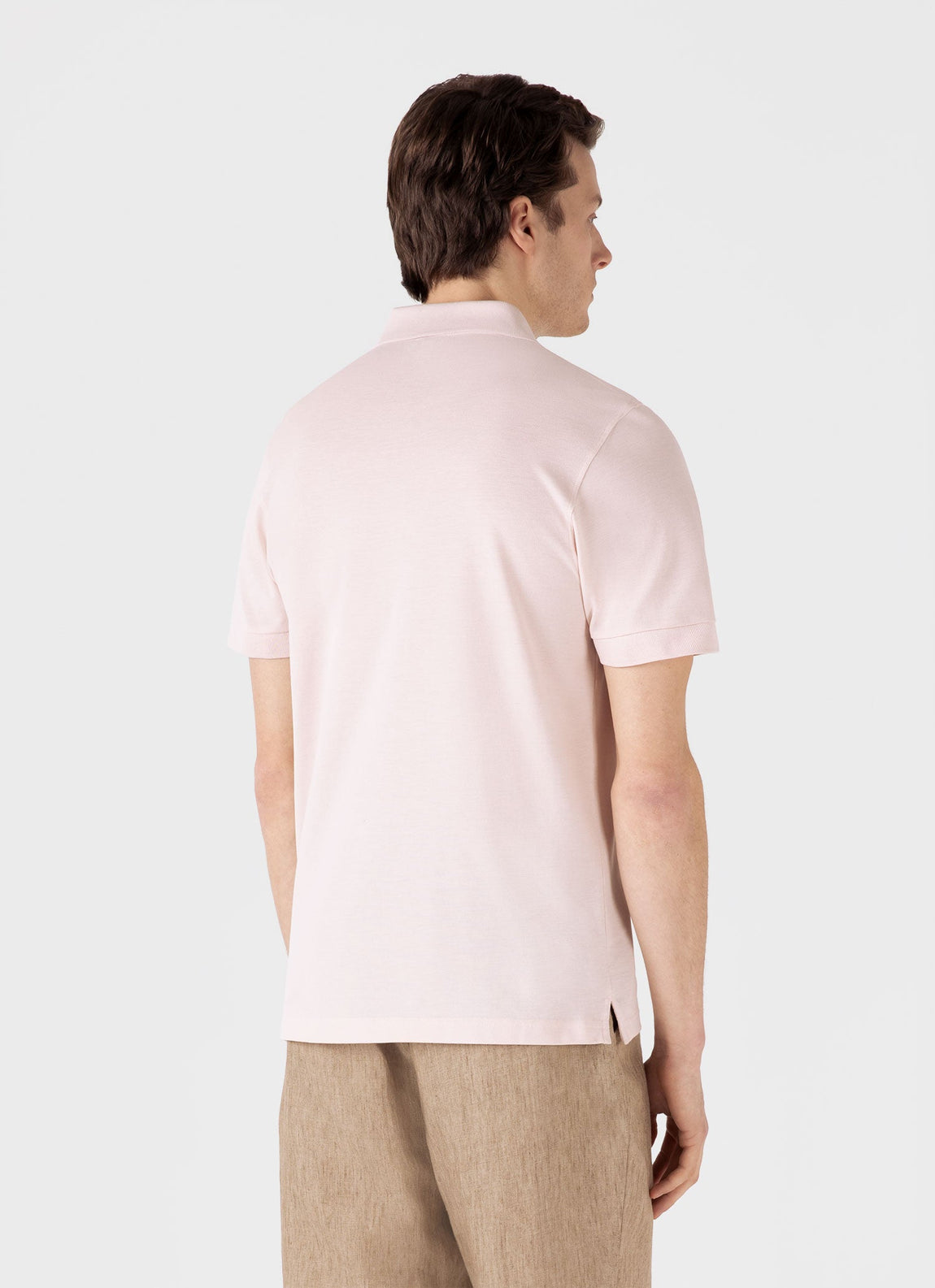 Men's Piqué Polo Shirt in Pastel Pink