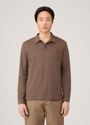 Men's Long Sleeve Riviera Polo Shirt in Bark