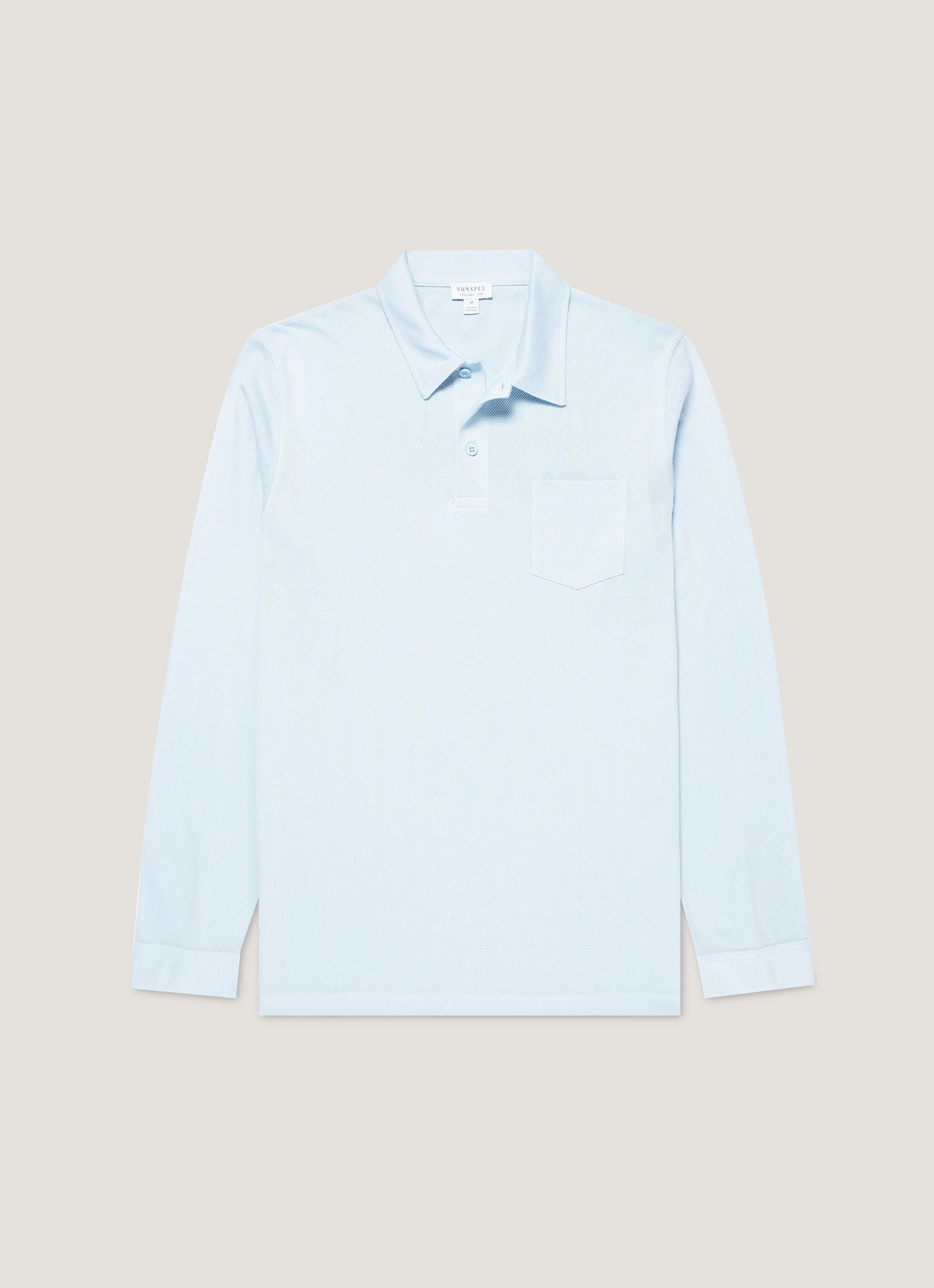Men's Long Sleeve Riviera Polo Shirt in Frost Blue