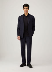 Men's Sea Island Cotton Jersey Polo Shirt in Black