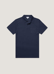 Men's Sea Island Cotton Jersey Polo Shirt in Navy