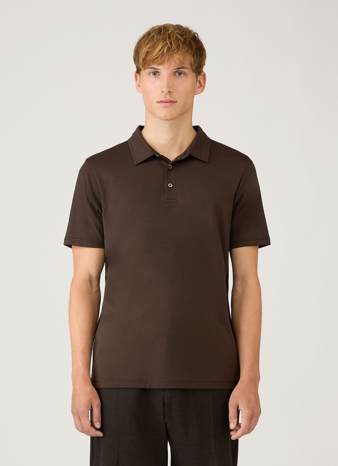 Men's Classic Jersey Polo Shirt in Dark Chocolate