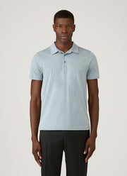 Men's Classic Jersey Polo Shirt in Stone Blue