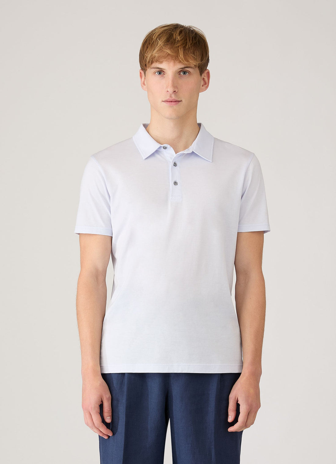 Men's Classic Jersey Polo Shirt in Light Blue