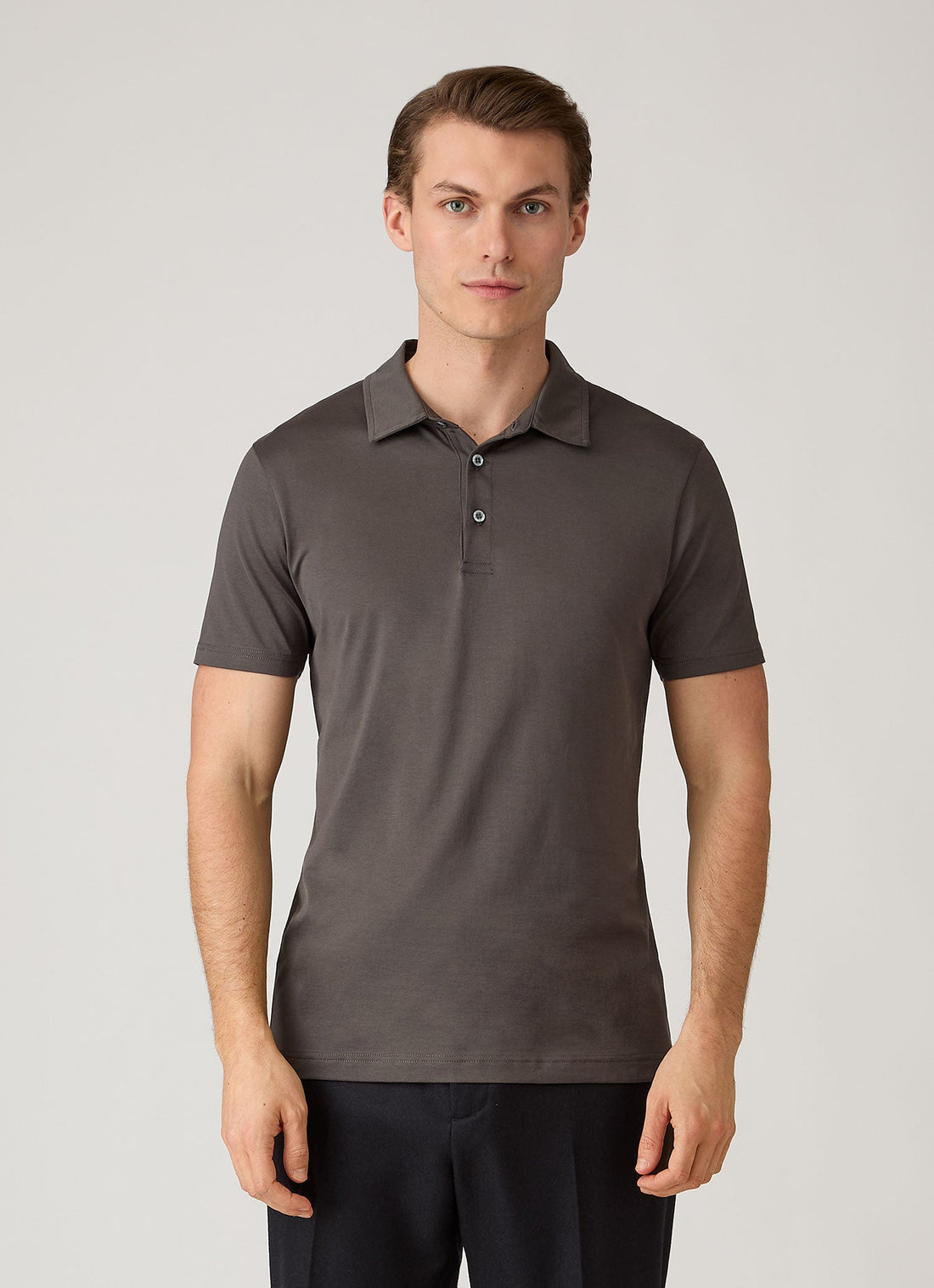 Men's Classic Jersey Polo Shirt in Anthracite