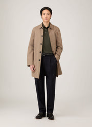 Men's Long Sleeve Classic Jersey Polo Shirt in Dark Green