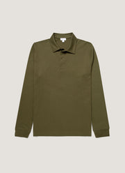 Men's Heavyweight Rugby Polo Shirt in Deep Olive