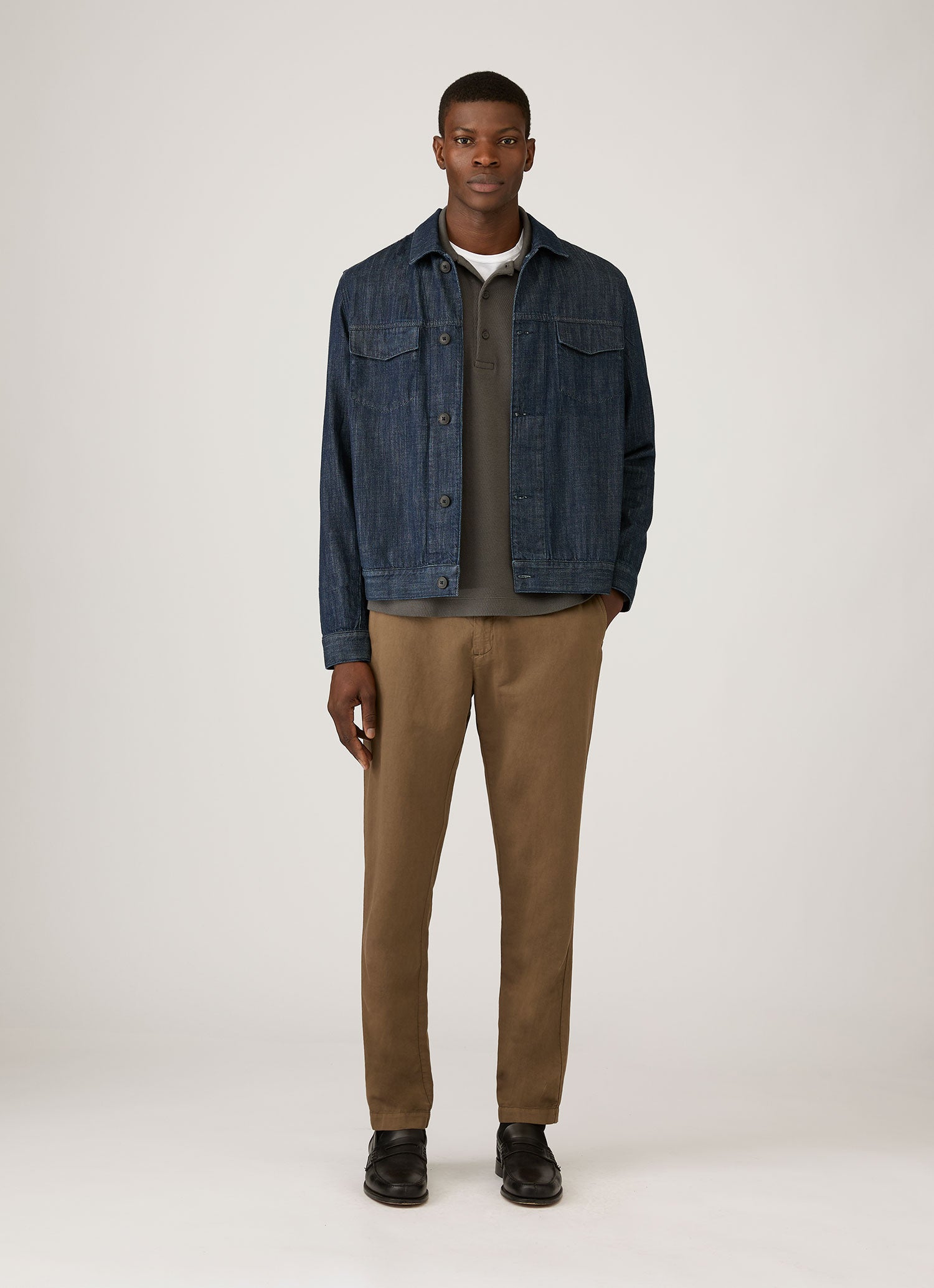 Men's Long Sleeve Cellulock Polo Shirt in Charcoal