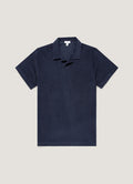 Men's Towelling Polo Shirt in Navy