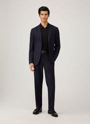 Men's Long Sleeve Sea Island Cotton Knit Polo Shirt in Black