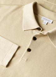 Men's Long Sleeve Sea Island Cotton Knit Polo Shirt in Hazelwood