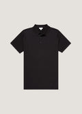Men's Sea Island Cotton Knit Polo Shirt in Black