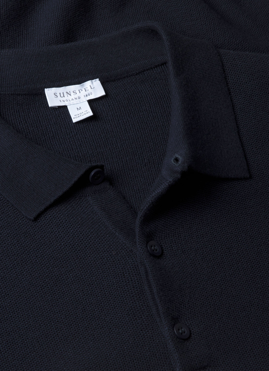 Men's Cotton Knit Polo Shirt in Navy