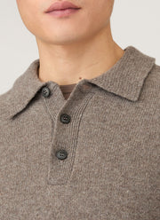 Men's Lambswool Polo Shirt in Bark