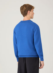 Men's Lambswool Polo Shirt in Cobalt