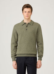 Men's Lambswool Polo Shirt in Sea Moss