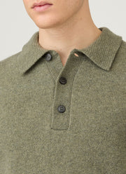 Men's Lambswool Polo Shirt in Sea Moss