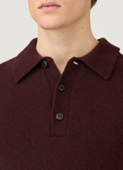 Men's Lambswool Polo Shirt in Bakelite Twist